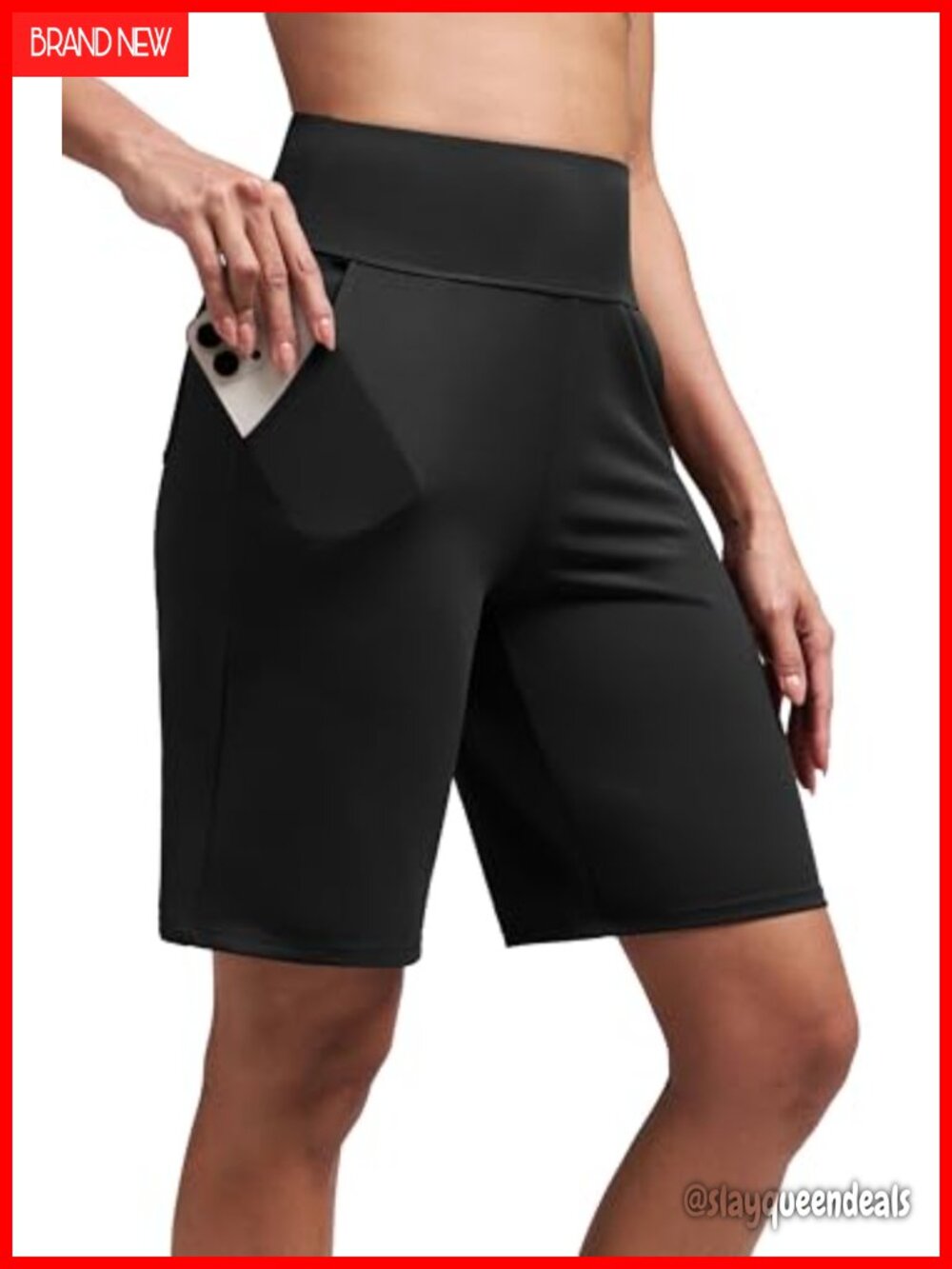 Women's Bermuda Long Shorts High Waisted Knee Length Athletic Yoga Gym
